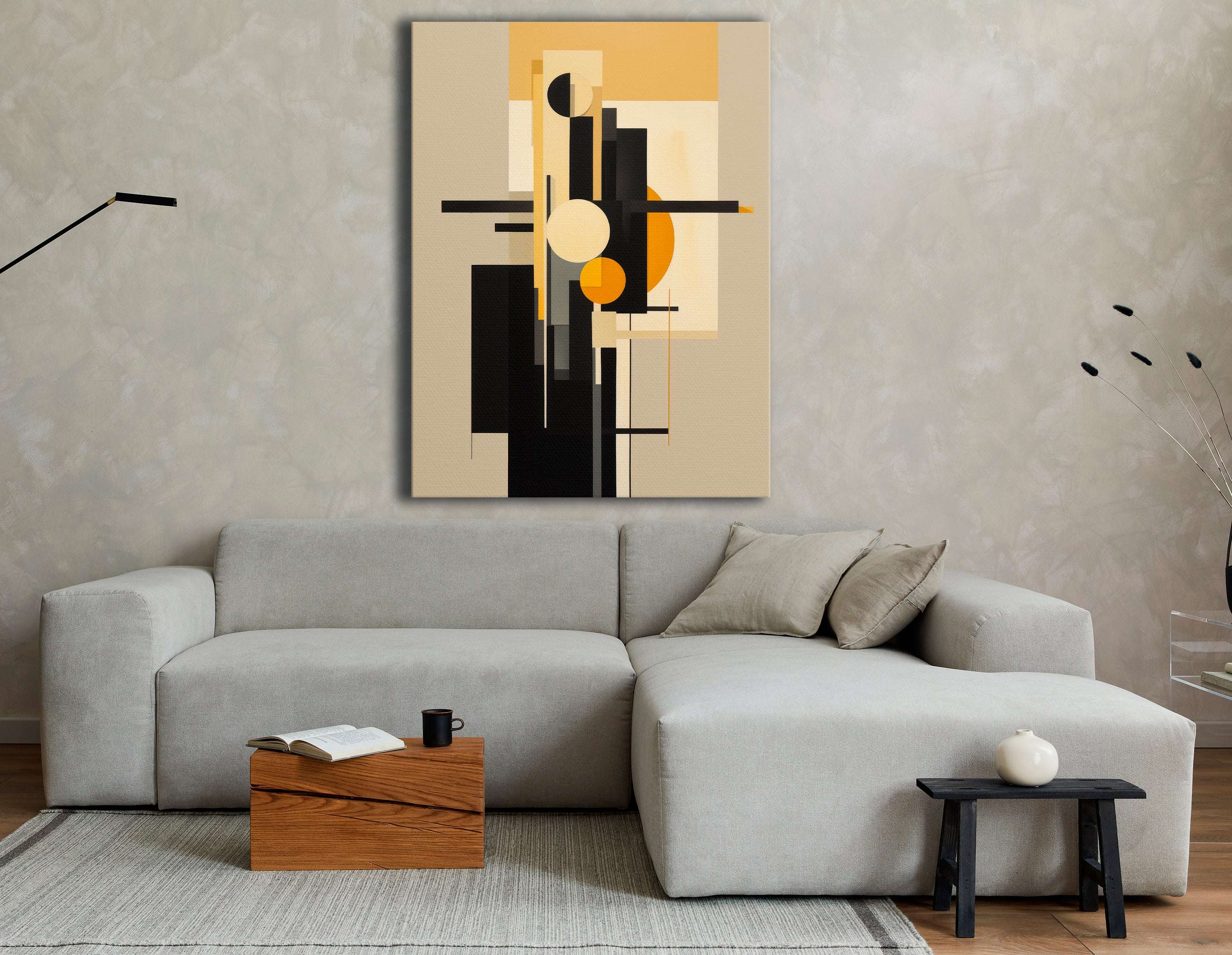 Structured Symmetry in Shades and Shapes - Canvas Print - Artoholica Ready to Hang Canvas Print