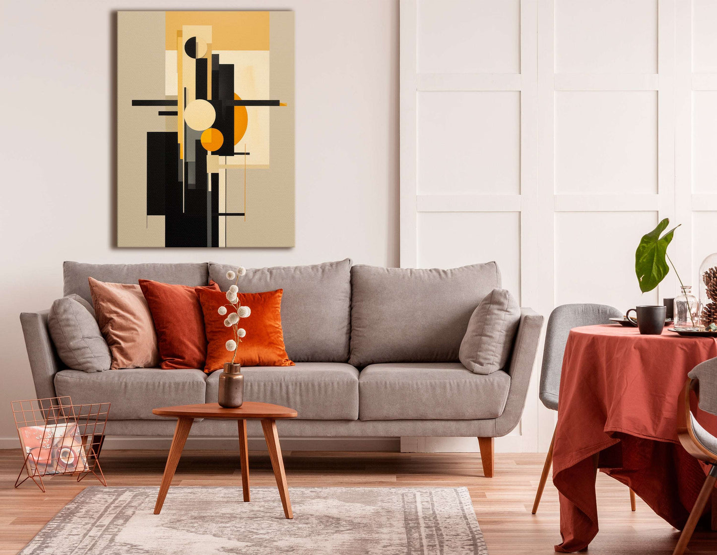 Structured Symmetry in Shades and Shapes - Canvas Print - Artoholica Ready to Hang Canvas Print