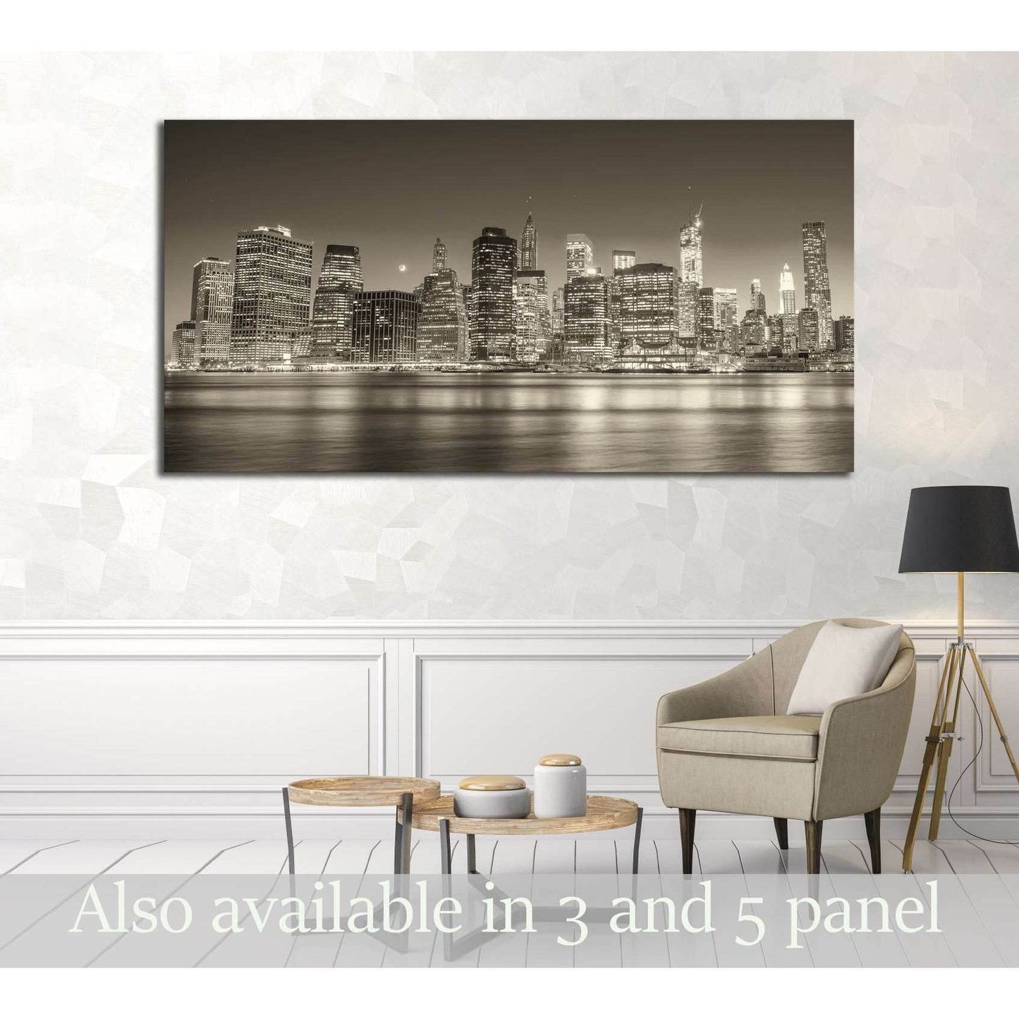 Stunning Manhattan lights at dusk. Reflections on East River - New York №2952 Ready to Hang Canvas PrintCanvas art arrives ready to hang, with hanging accessories included and no additional framing required. Every canvas print is hand-crafted, made on-dem