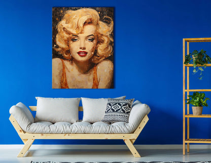 Stylized Mosaic Portrait of Marilyn Monroe - Canvas Print - Artoholica Ready to Hang Canvas Print