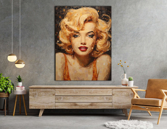 Stylized Mosaic Portrait of Marilyn Monroe - Canvas Print - Artoholica Ready to Hang Canvas Print