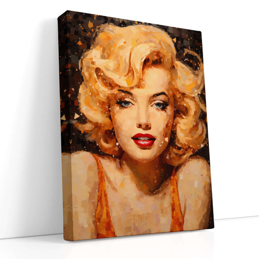 Stylized Mosaic Portrait of Marilyn Monroe - Canvas Print - Artoholica Ready to Hang Canvas Print
