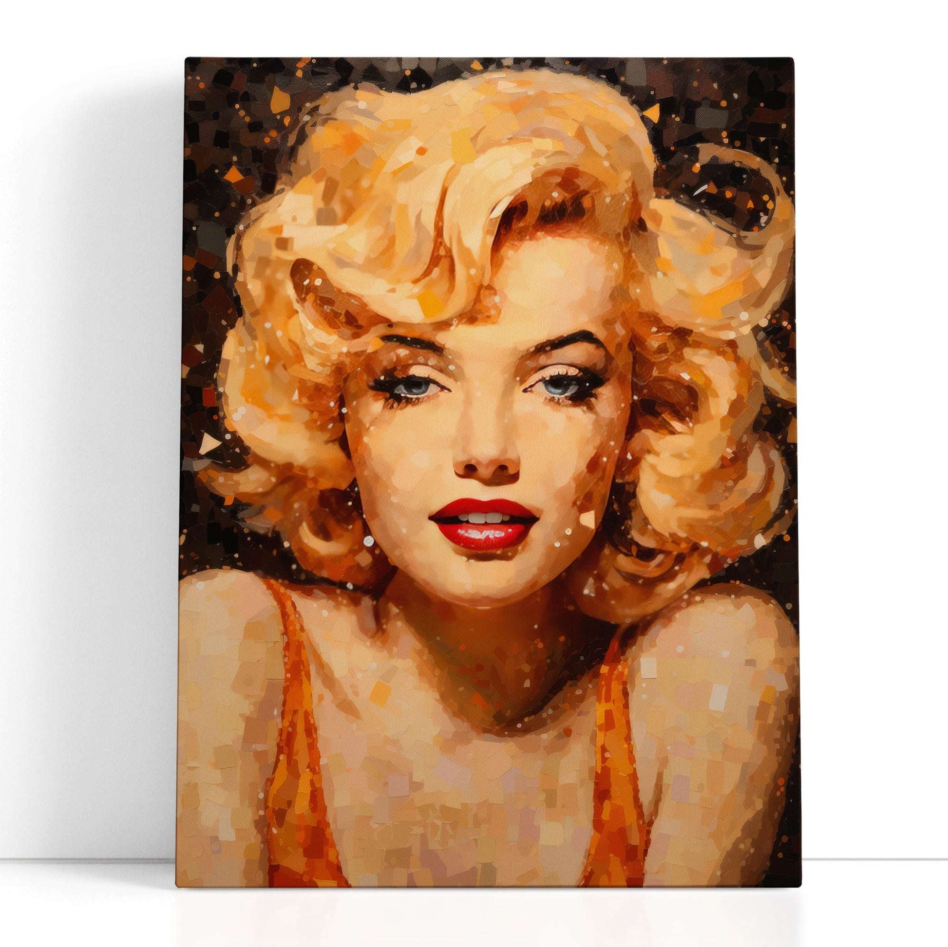 Stylized Mosaic Portrait of Marilyn Monroe - Canvas Print - Artoholica Ready to Hang Canvas Print