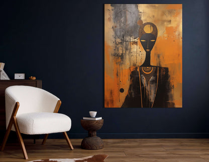 Stylized Orange and Black Silhouette - Canvas Print - Artoholica Ready to Hang Canvas Print