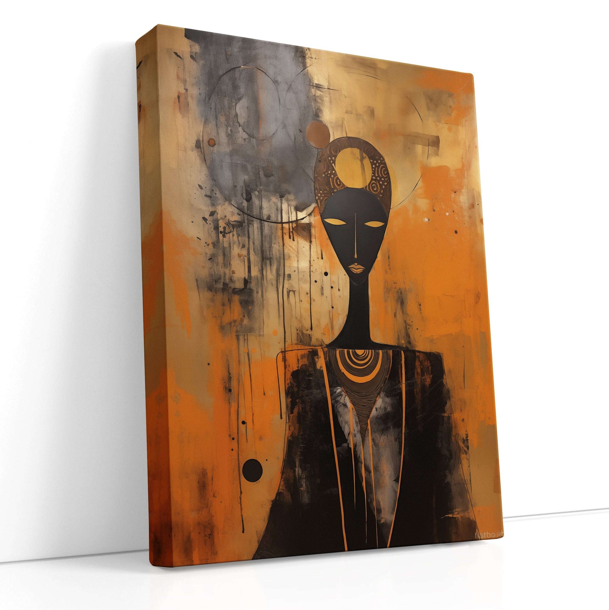 Stylized Orange and Black Silhouette - Canvas Print - Artoholica Ready to Hang Canvas Print