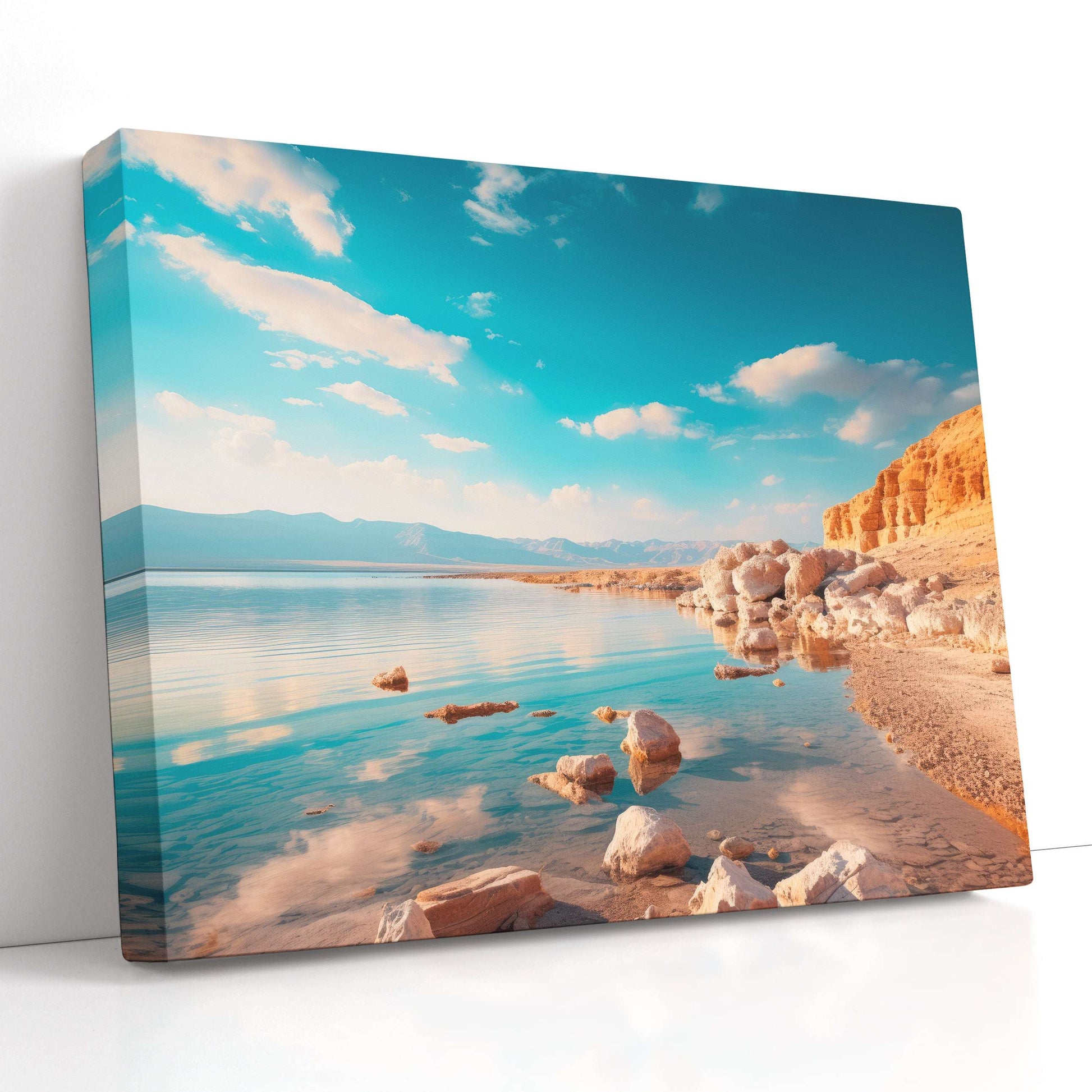 Sun-Filled Dead Sea Landscape - Canvas Print - Artoholica Ready to Hang Canvas Print