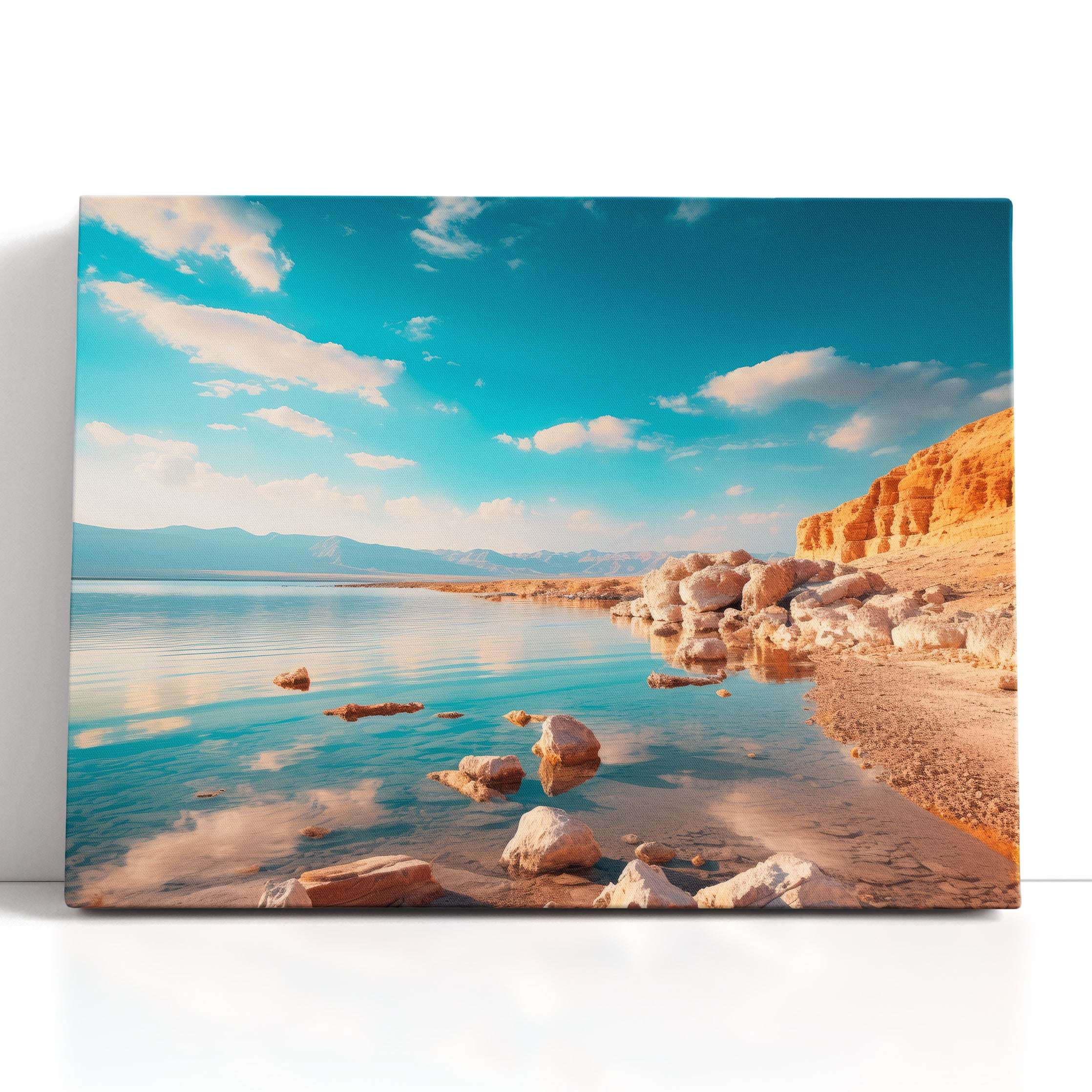 Sun-Filled Dead Sea Landscape - Canvas Print - Artoholica Ready to Hang Canvas Print