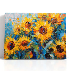 Sunflower Field in the Morning Mist - Canvas Print - Artoholica Ready to Hang Canvas Print