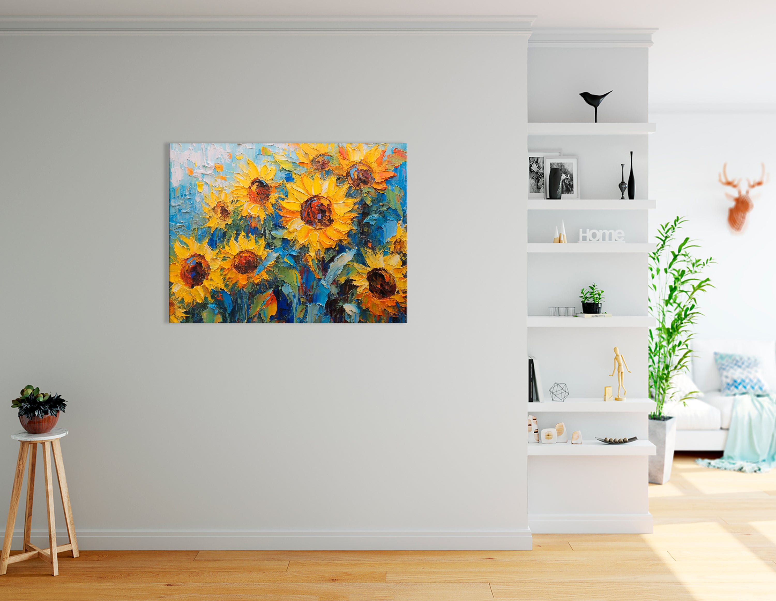Sunflower Field in the Morning Mist - Canvas Print - Artoholica Ready to Hang Canvas Print