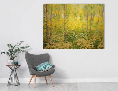 Sunny Yellow Floral Forest - Canvas Print - Artoholica Ready to Hang Canvas Print