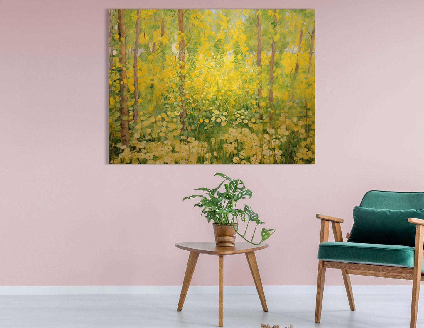 Sunny Yellow Floral Forest - Canvas Print - Artoholica Ready to Hang Canvas Print