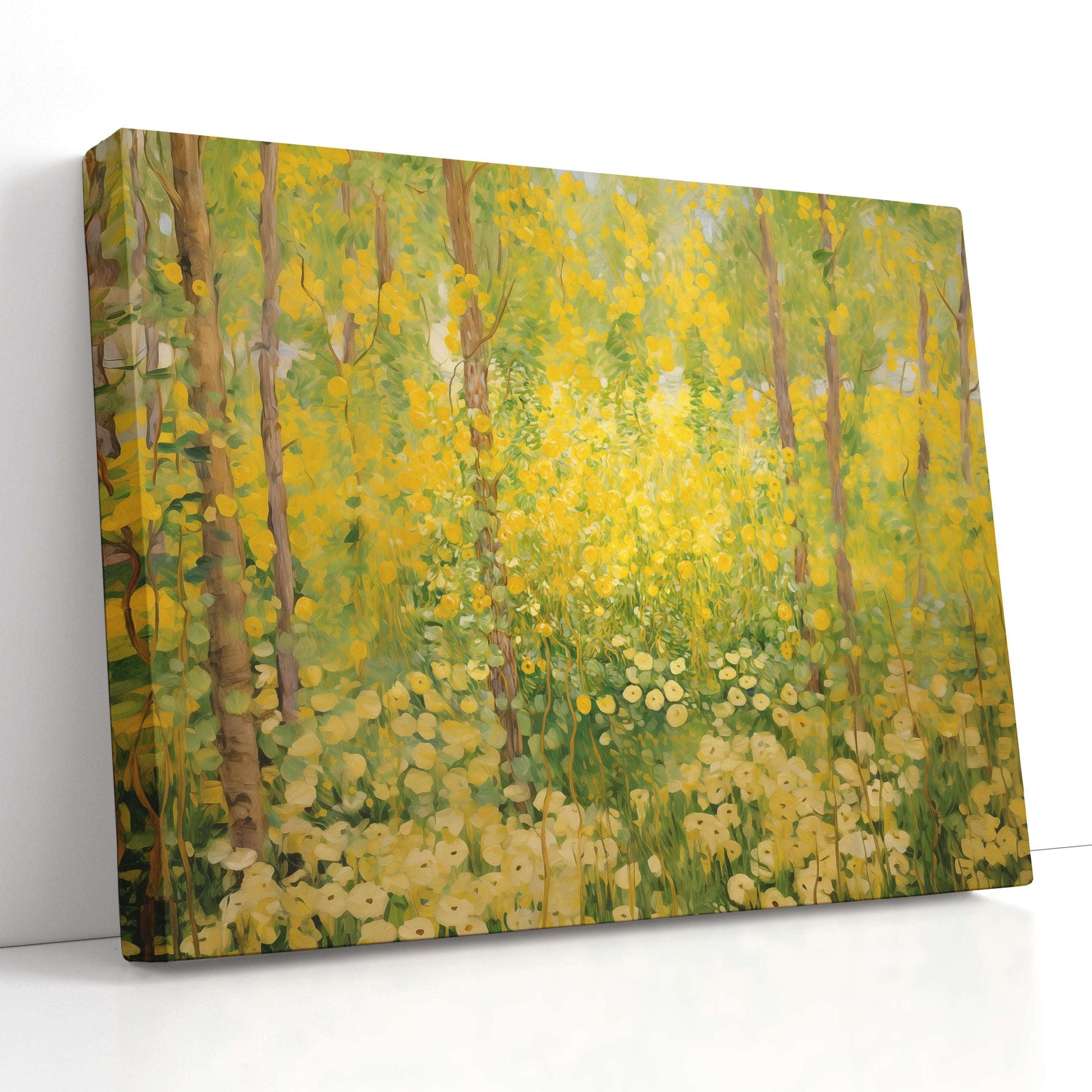 Sunny Yellow Floral Forest - Canvas Print - Artoholica Ready to Hang Canvas Print