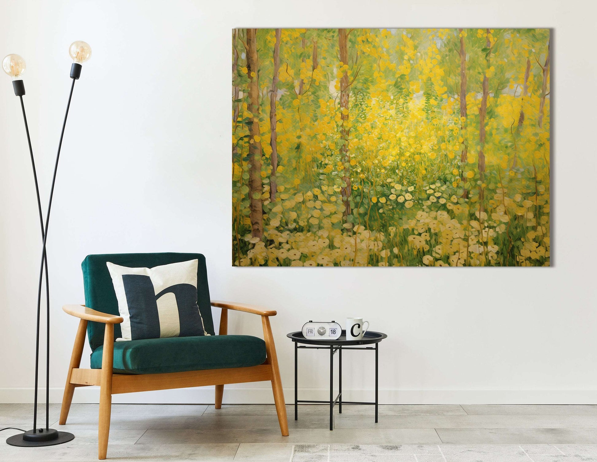 Sunny Yellow Floral Forest - Canvas Print - Artoholica Ready to Hang Canvas Print