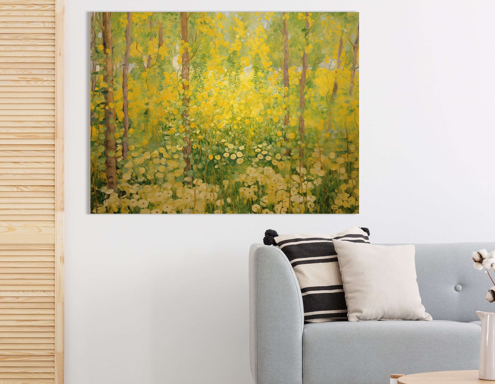 Sunny Yellow Floral Forest - Canvas Print - Artoholica Ready to Hang Canvas Print