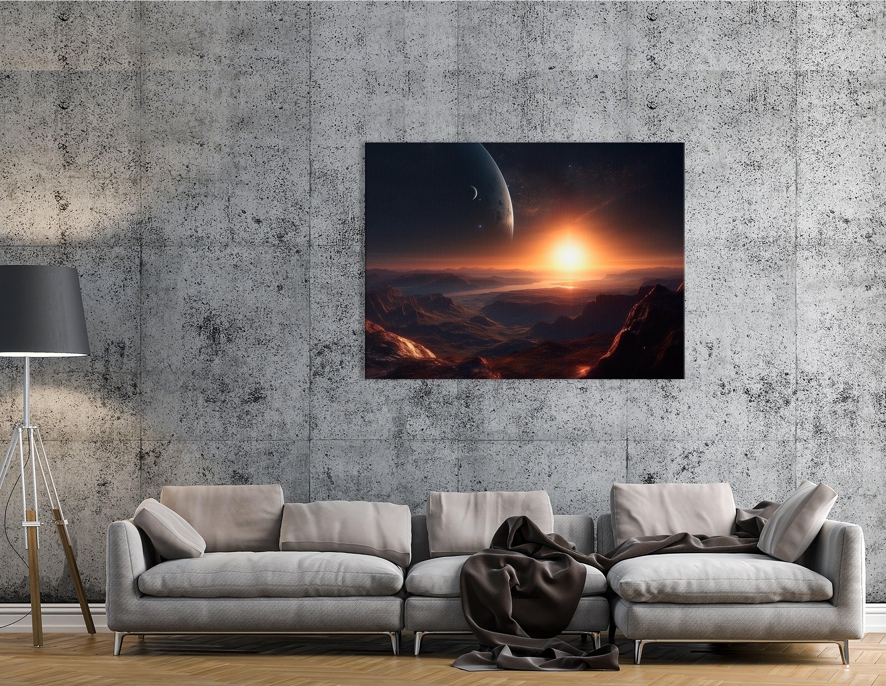 Sunrise on the Alien Planet - Canvas Print - Artoholica Ready to Hang Canvas Print
