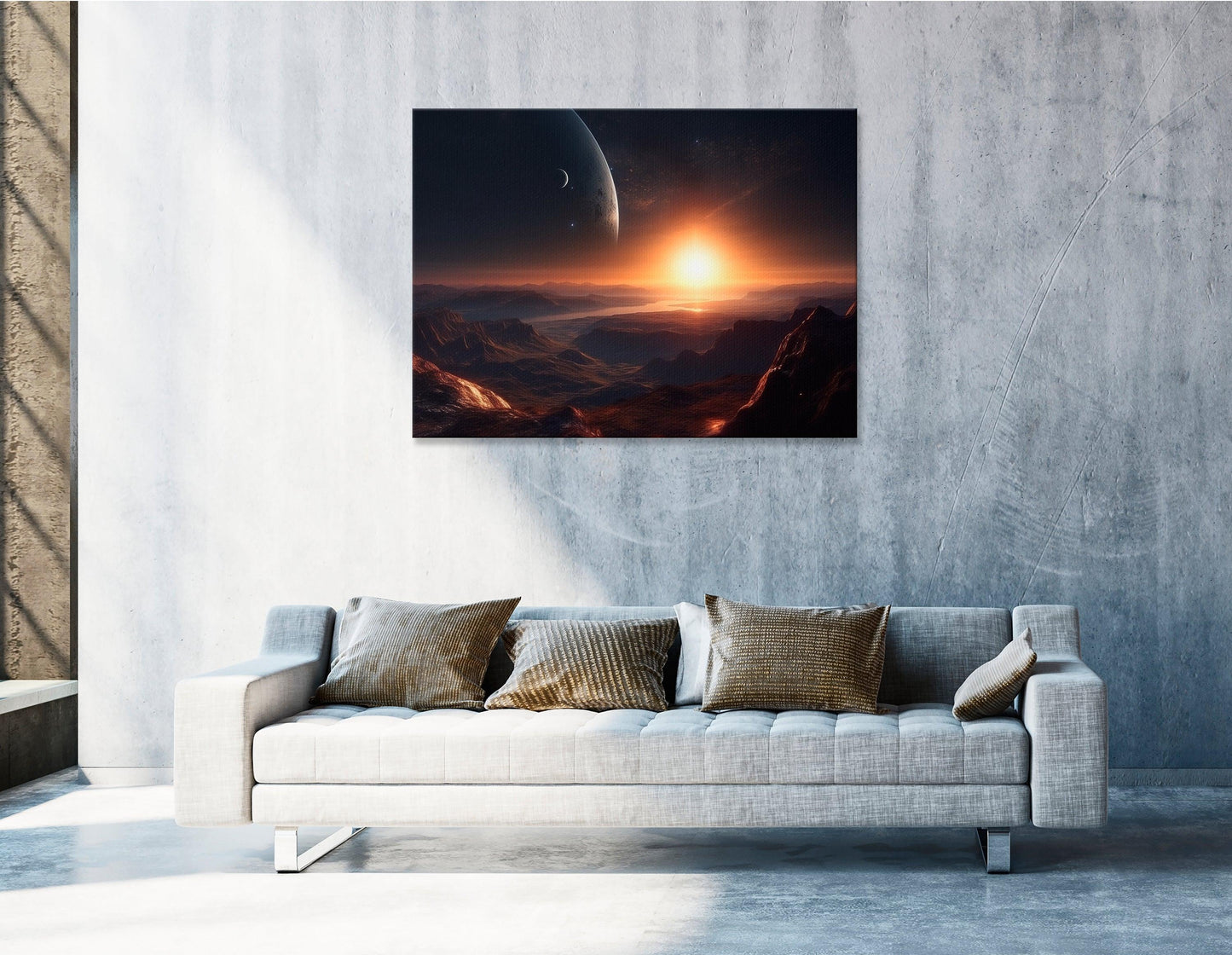 Sunrise on the Alien Planet - Canvas Print - Artoholica Ready to Hang Canvas Print