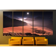 Sunset on Mars. Mars mountains, view from the valley. 3D illustration №3179 Ready to Hang Canvas PrintCanvas art arrives ready to hang, with hanging accessories included and no additional framing required. Every canvas print is hand-crafted, made on-deman
