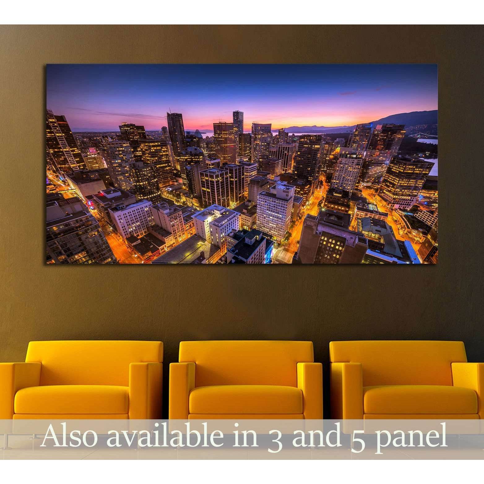 Sunset seen from the Vancouver lookout tower, British Columbia, Canada №2090 Ready to Hang Canvas PrintCanvas art arrives ready to hang, with hanging accessories included and no additional framing required. Every canvas print is hand-crafted, made on-dema