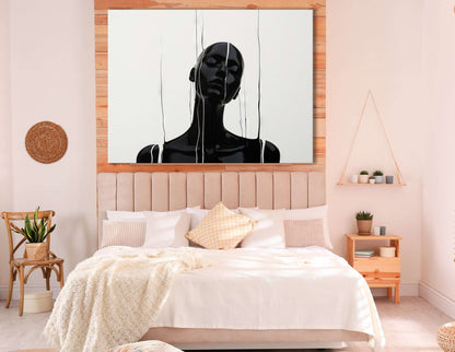 Surreal Robotic Lady in Black and White - Canvas Print - Artoholica Ready to Hang Canvas Print