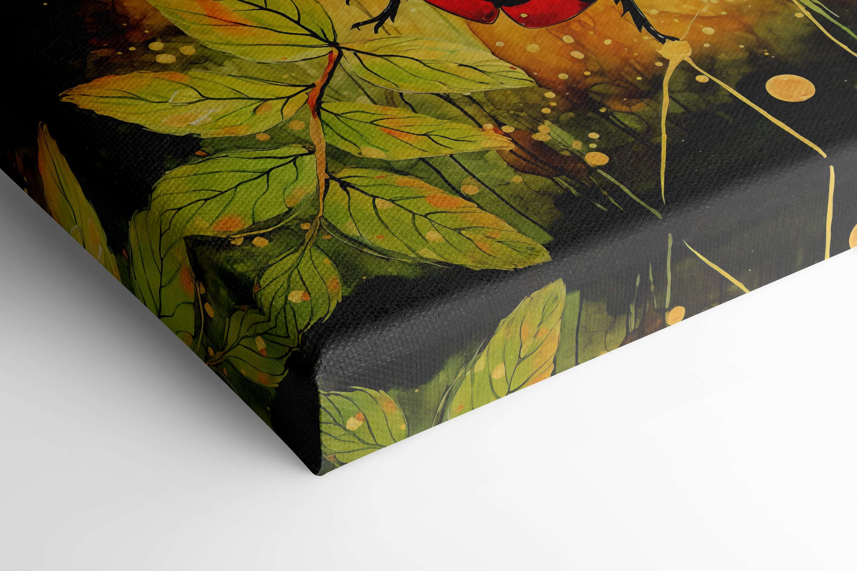 Surrealistic Ladybug on Dark Background - Canvas Print - Artoholica Ready to Hang Canvas Print