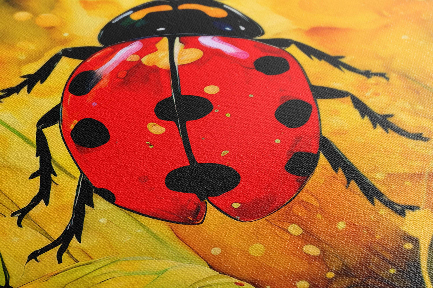 Surrealistic Ladybug on Dark Background - Canvas Print - Artoholica Ready to Hang Canvas Print