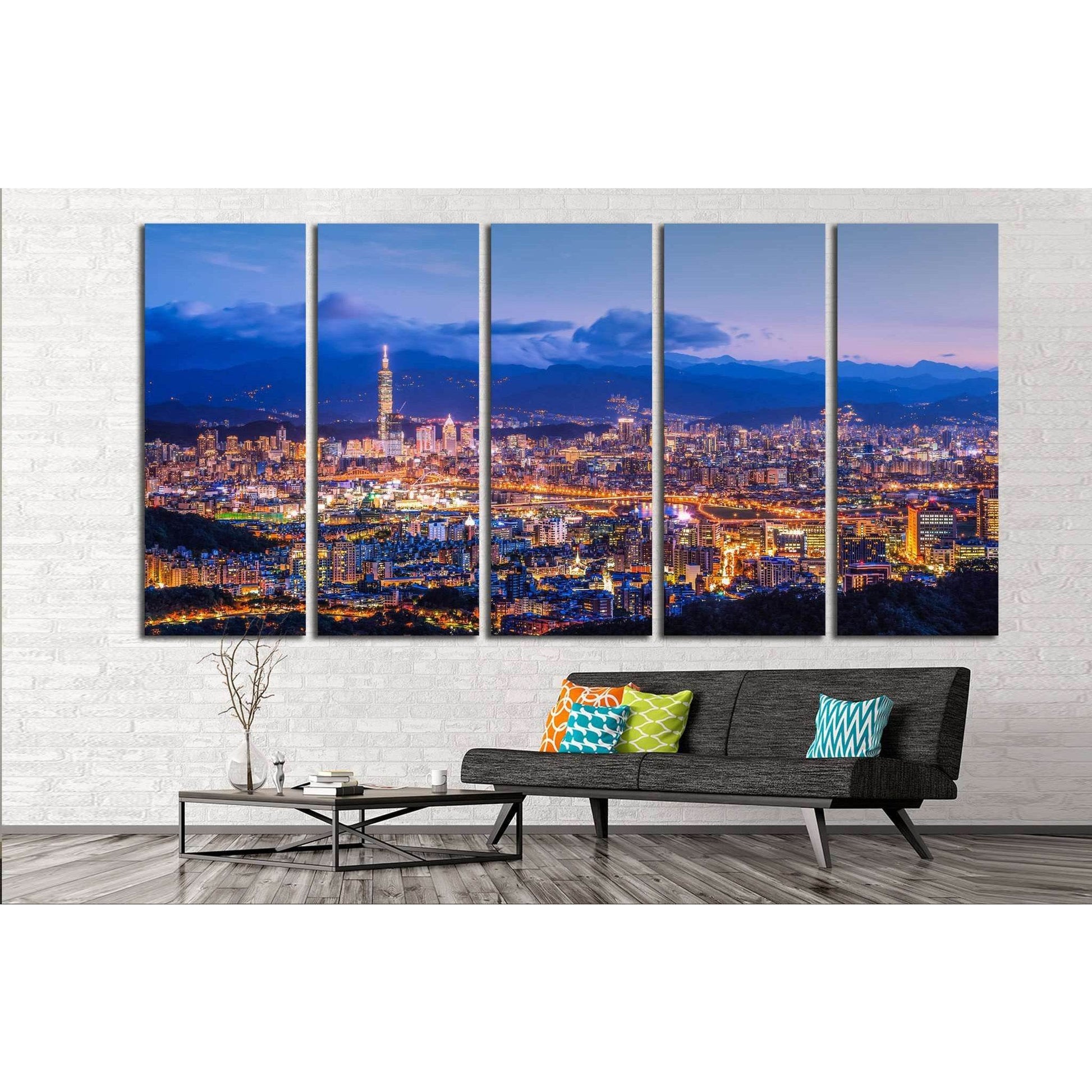 Taipei City №566 Ready to Hang Canvas PrintCanvas art arrives ready to hang, with hanging accessories included and no additional framing required. Every canvas print is hand-crafted, made on-demand at our workshop and expertly stretched around 100% North