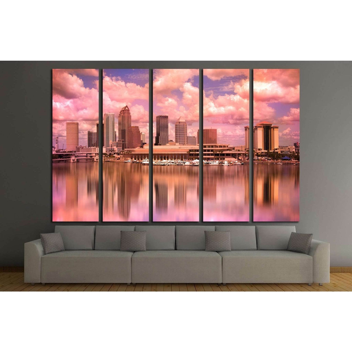 Tampa Florida skyline during colorful sunset №1679 Ready to Hang Canvas PrintCanvas art arrives ready to hang, with hanging accessories included and no additional framing required. Every canvas print is hand-crafted, made on-demand at our workshop and exp