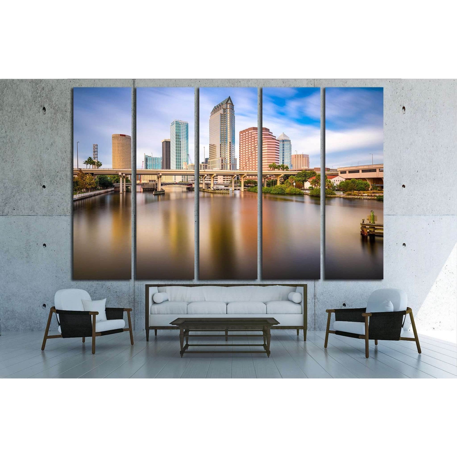 Tampa, FLorida, USA downtown city skyline on the Hillsborough River №1690 Ready to Hang Canvas PrintCanvas art arrives ready to hang, with hanging accessories included and no additional framing required. Every canvas print is hand-crafted, made on-demand