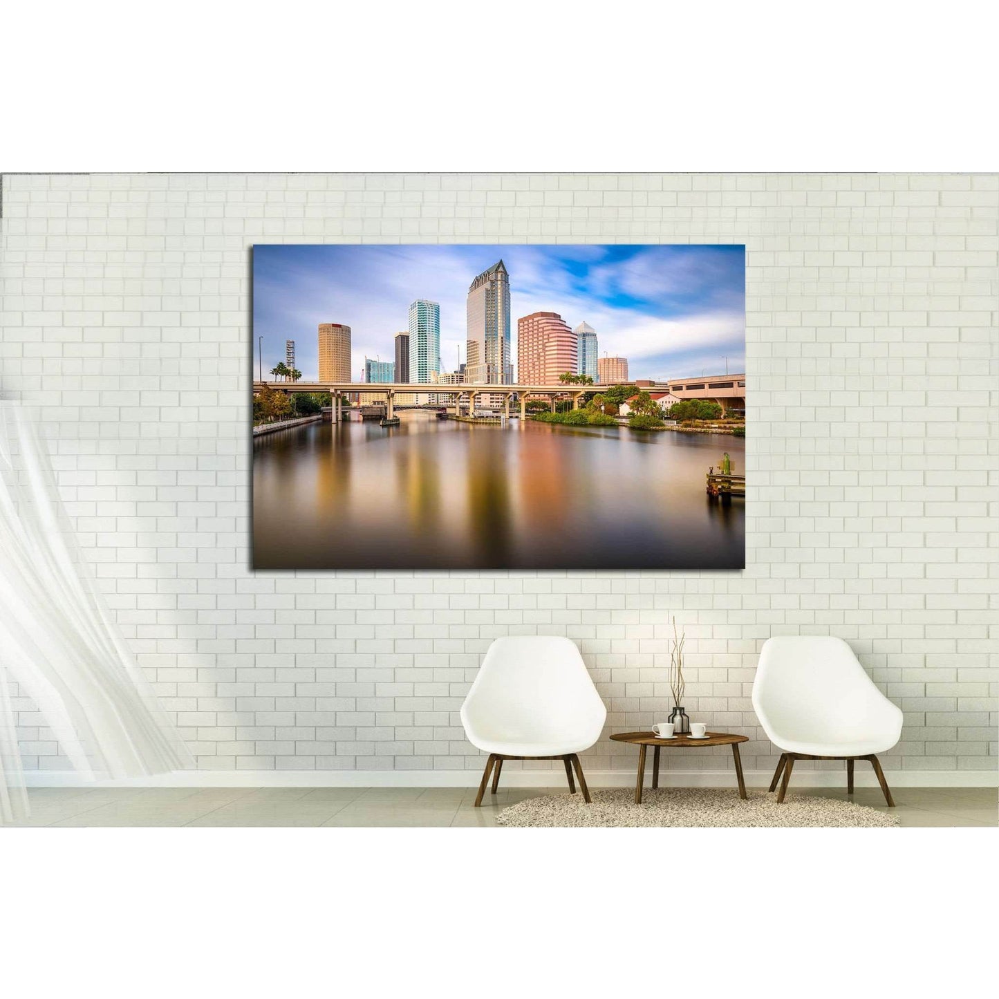 Tampa, FLorida, USA downtown city skyline on the Hillsborough River №1690 Ready to Hang Canvas PrintCanvas art arrives ready to hang, with hanging accessories included and no additional framing required. Every canvas print is hand-crafted, made on-demand