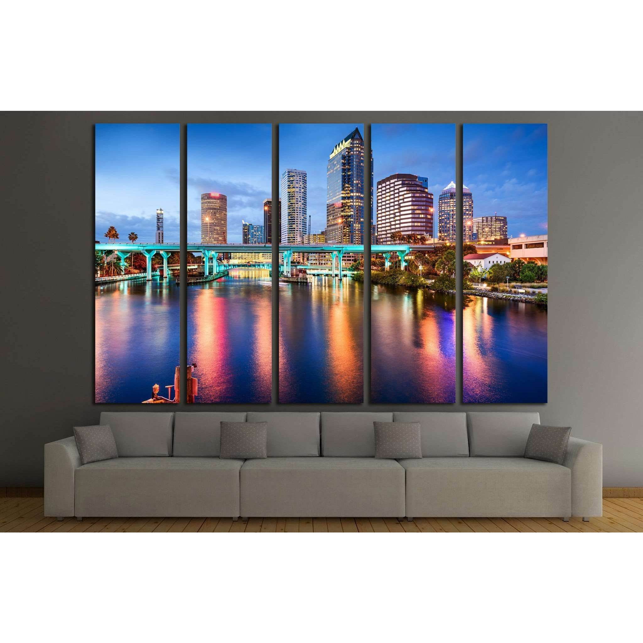 Tampa, Florida, USA downtown city skyline over the Hillsborough River №1692 Ready to Hang Canvas PrintCanvas art arrives ready to hang, with hanging accessories included and no additional framing required. Every canvas print is hand-crafted, made on-deman