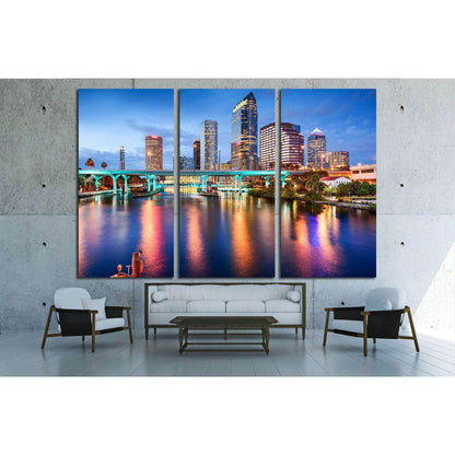 Tampa, Florida, USA downtown city skyline over the Hillsborough River №1692 Ready to Hang Canvas PrintCanvas art arrives ready to hang, with hanging accessories included and no additional framing required. Every canvas print is hand-crafted, made on-deman