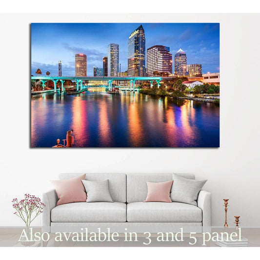 Tampa, Florida, USA downtown city skyline over the Hillsborough River №1692 Ready to Hang Canvas PrintCanvas art arrives ready to hang, with hanging accessories included and no additional framing required. Every canvas print is hand-crafted, made on-deman