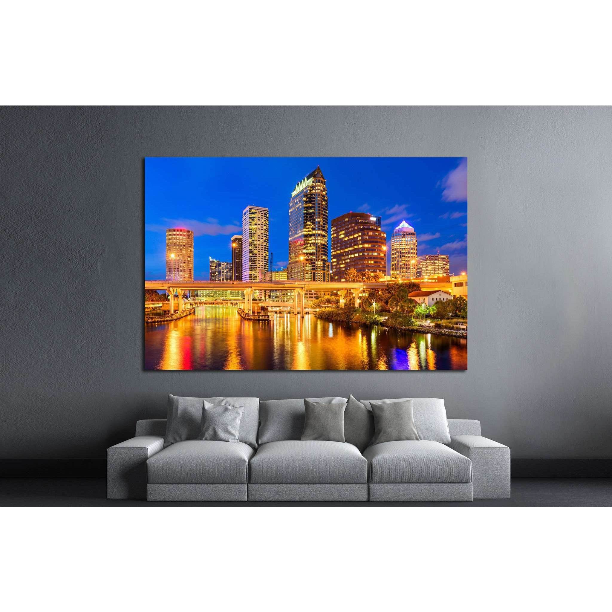Tampa, Florida, USA downtown skyline on the Hillsborough River №1711 Ready to Hang Canvas PrintCanvas art arrives ready to hang, with hanging accessories included and no additional framing required. Every canvas print is hand-crafted, made on-demand at ou