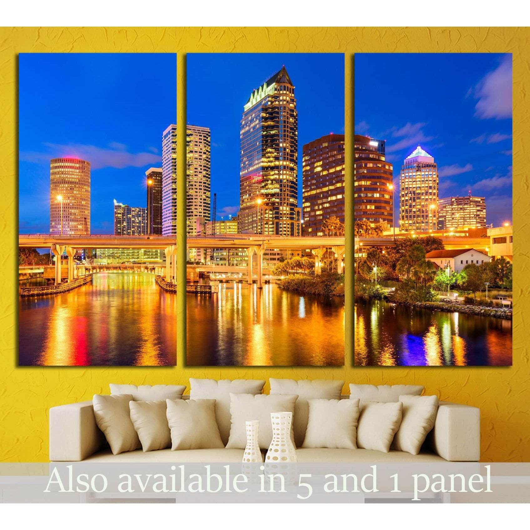 Tampa, Florida, USA downtown skyline on the Hillsborough River №1711 Ready to Hang Canvas PrintCanvas art arrives ready to hang, with hanging accessories included and no additional framing required. Every canvas print is hand-crafted, made on-demand at ou