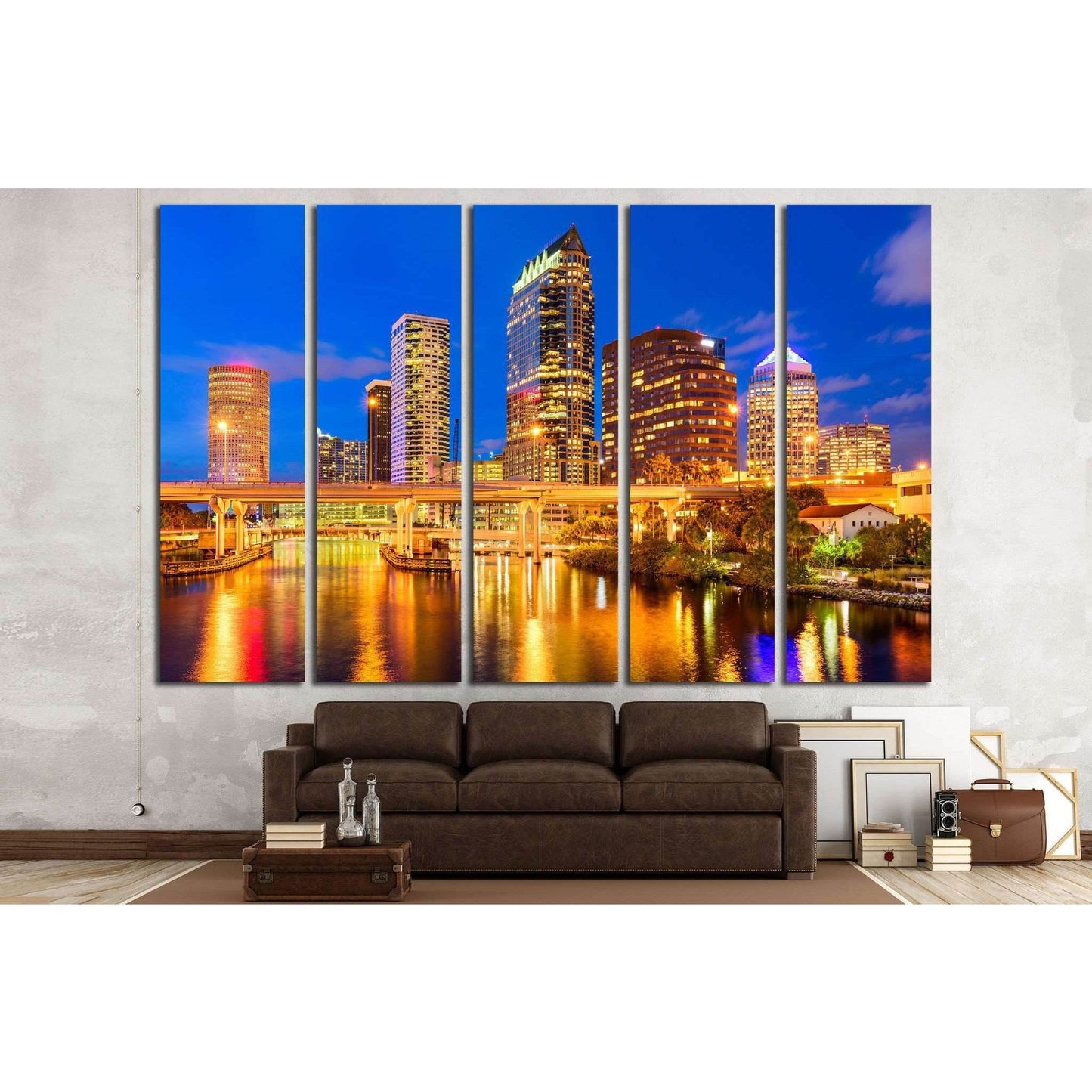 Tampa, Florida, USA downtown skyline on the Hillsborough River №1711 Ready to Hang Canvas PrintCanvas art arrives ready to hang, with hanging accessories included and no additional framing required. Every canvas print is hand-crafted, made on-demand at ou