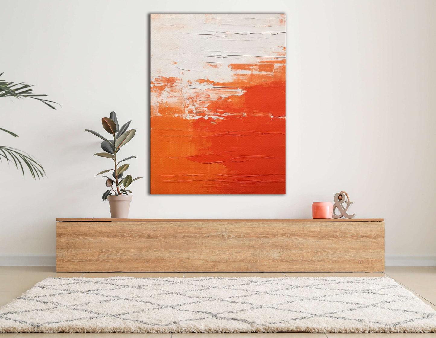 Tangerine Sunset over Abstract Waves - Canvas Print - Artoholica Ready to Hang Canvas Print