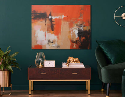 Terracotta and Honey Hues Abstract - Canvas Print - Artoholica Ready to Hang Canvas Print