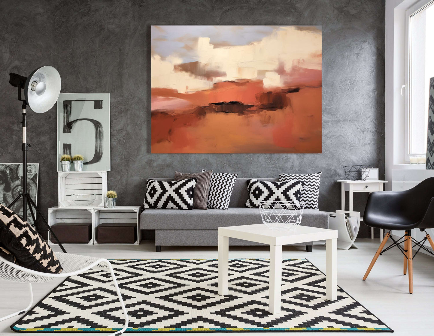 Terracotta and White Desert Reverie - Canvas Print - Artoholica Ready to Hang Canvas Print