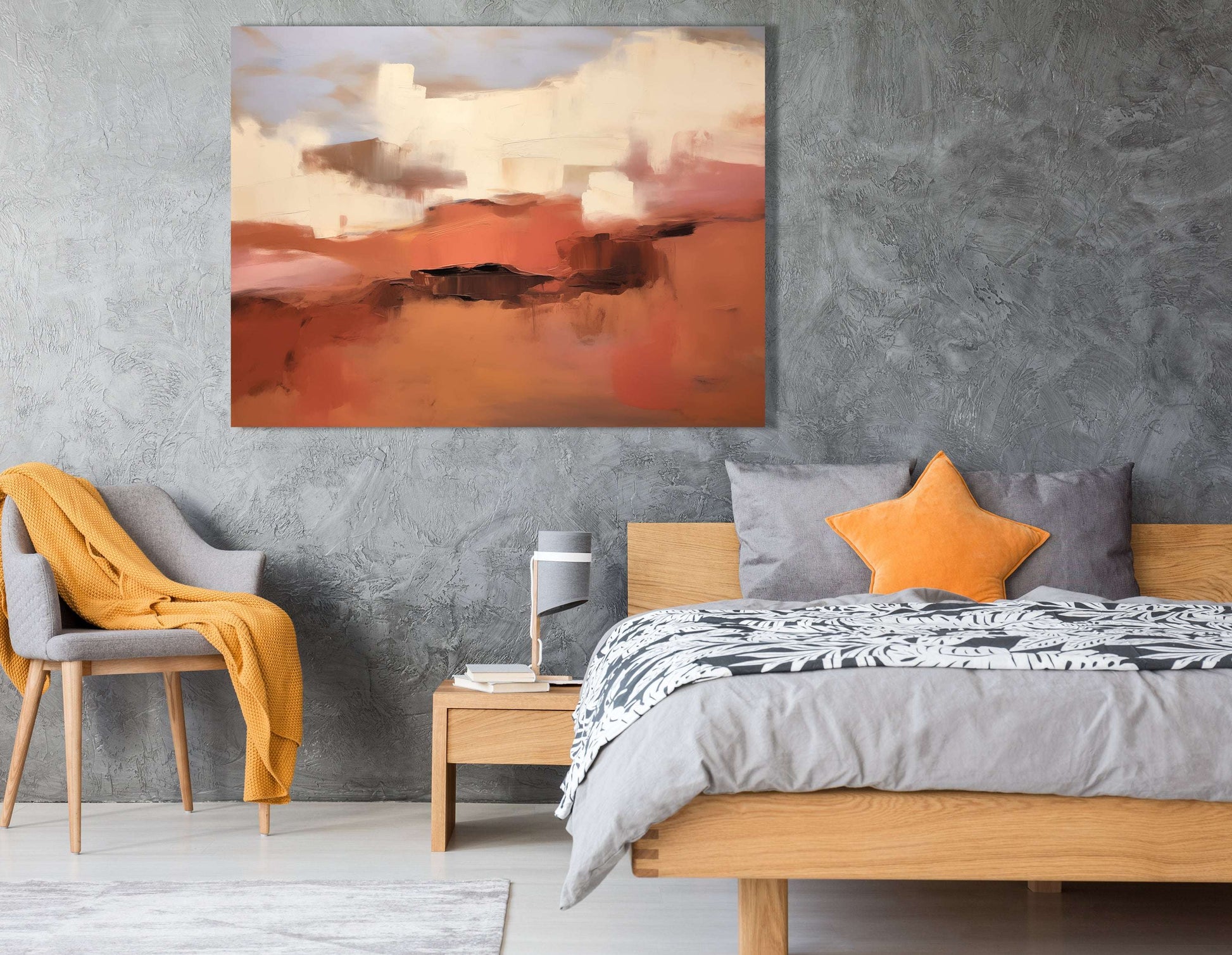 Terracotta and White Desert Reverie - Canvas Print - Artoholica Ready to Hang Canvas Print