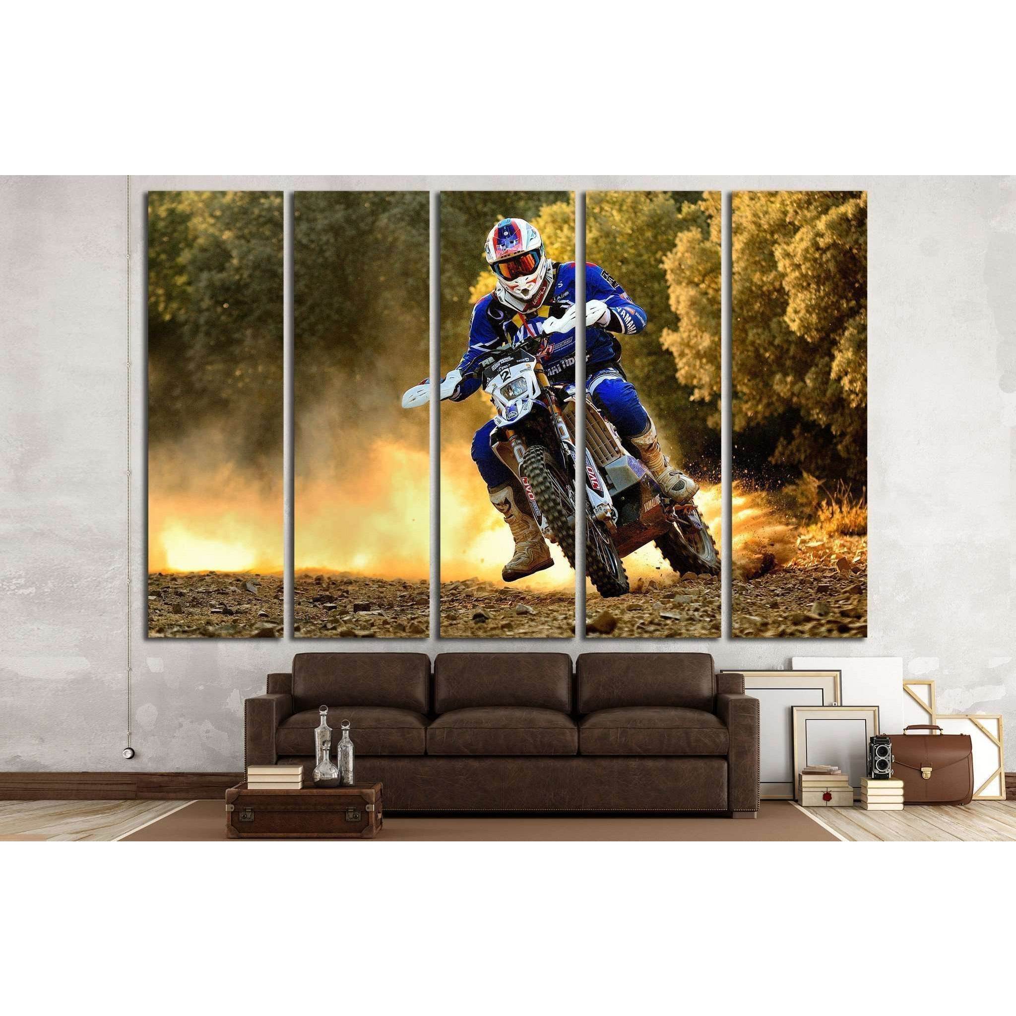 Motocross Wall Art Enduro Ready to Hang Canvas Print №1871 Ready to Hang Canvas PrintCanvas art arrives ready to hang, with hanging accessories included and no additional framing required. Every canvas print is hand-crafted, made on-demand at our workshop