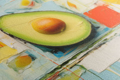 Textured Avocado on Aqua Blue - Canvas Print - Artoholica Ready to Hang Canvas Print