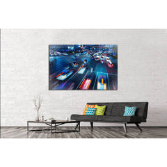 The busy traffic in the city №2213 Ready to Hang Canvas PrintCanvas art arrives ready to hang, with hanging accessories included and no additional framing required. Every canvas print is hand-crafted, made on-demand at our workshop and expertly stretched