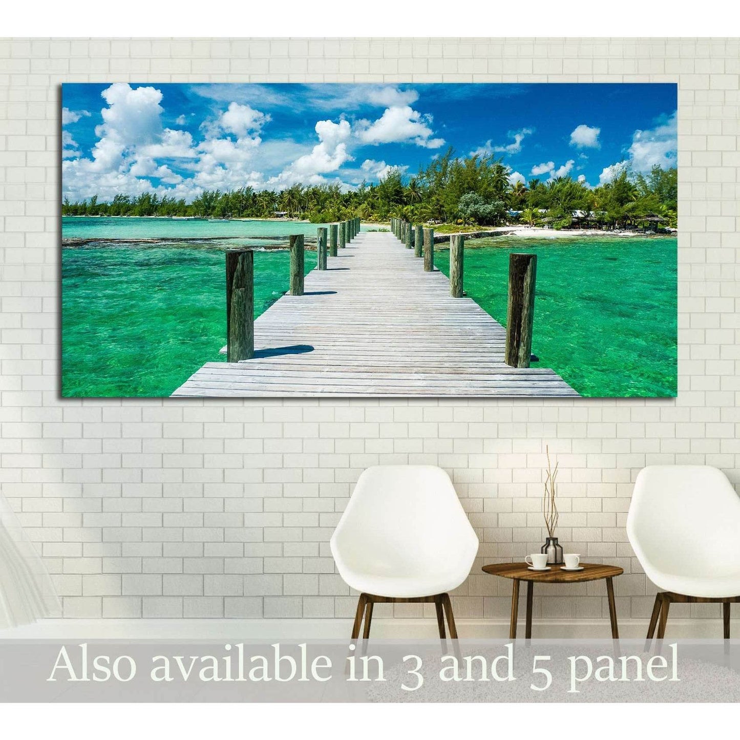 The emerald waters of Andros Island glisten beneath an idyllic sky №3105 Ready to Hang Canvas PrintCanvas art arrives ready to hang, with hanging accessories included and no additional framing required. Every canvas print is hand-crafted, made on-demand a