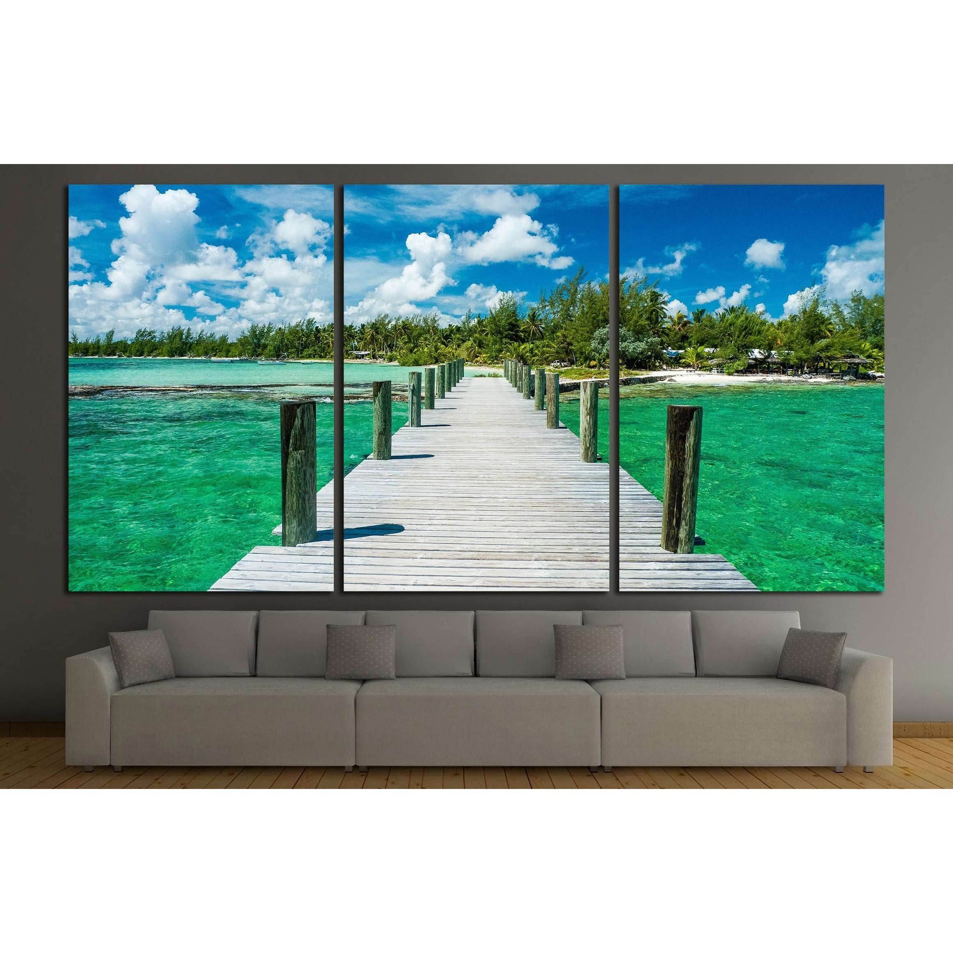 The emerald waters of Andros Island glisten beneath an idyllic sky №3105 Ready to Hang Canvas PrintCanvas art arrives ready to hang, with hanging accessories included and no additional framing required. Every canvas print is hand-crafted, made on-demand a