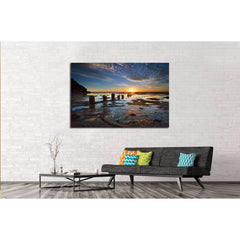 The golden sun rises on the horizon its first rays of light streaking across Australia №2523 Ready to Hang Canvas PrintCanvas art arrives ready to hang, with hanging accessories included and no additional framing required. Every canvas print is hand-craft