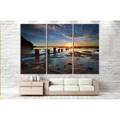 The golden sun rises on the horizon its first rays of light streaking across Australia №2523 Ready to Hang Canvas PrintCanvas art arrives ready to hang, with hanging accessories included and no additional framing required. Every canvas print is hand-craft