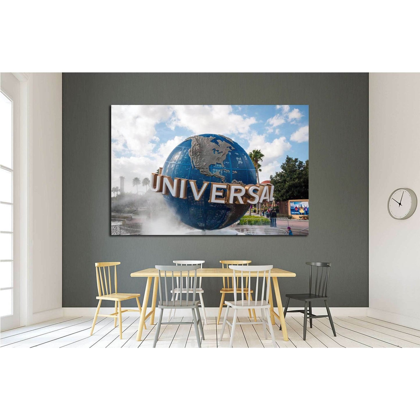 The large rotating Universal logo globe, ORLANDO, FLORIDA, USA №1941 Ready to Hang Canvas PrintCanvas art arrives ready to hang, with hanging accessories included and no additional framing required. Every canvas print is hand-crafted, made on-demand at ou