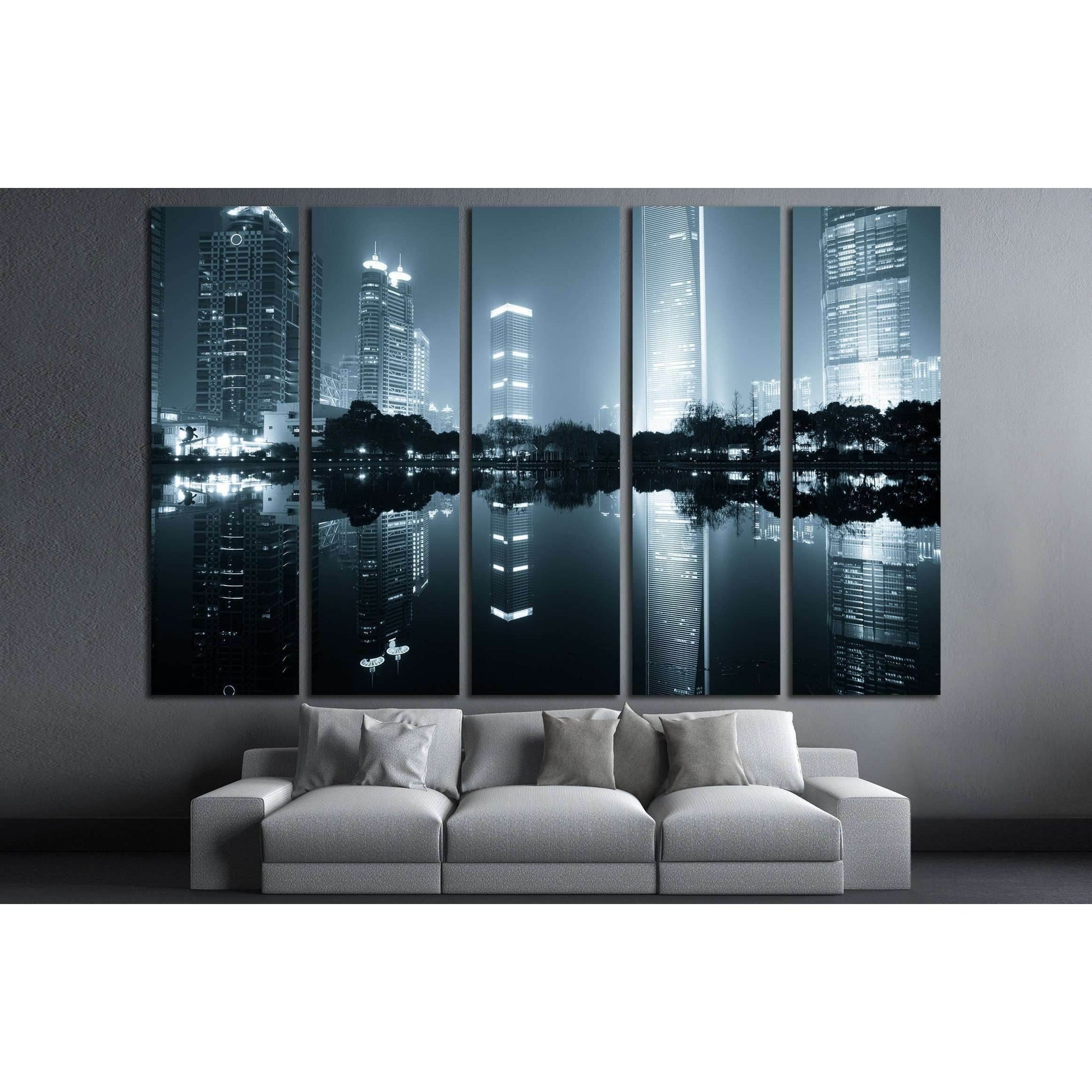 the night view of the lujiazui financial centre in shanghai china №2230 Ready to Hang Canvas PrintCanvas art arrives ready to hang, with hanging accessories included and no additional framing required. Every canvas print is hand-crafted, made on-demand at