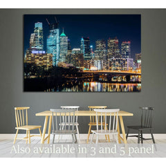 The Philadelphia skyline and Schuylkill River at night, Pennsylvania №2026 Ready to Hang Canvas PrintCanvas art arrives ready to hang, with hanging accessories included and no additional framing required. Every canvas print is hand-crafted, made on-demand