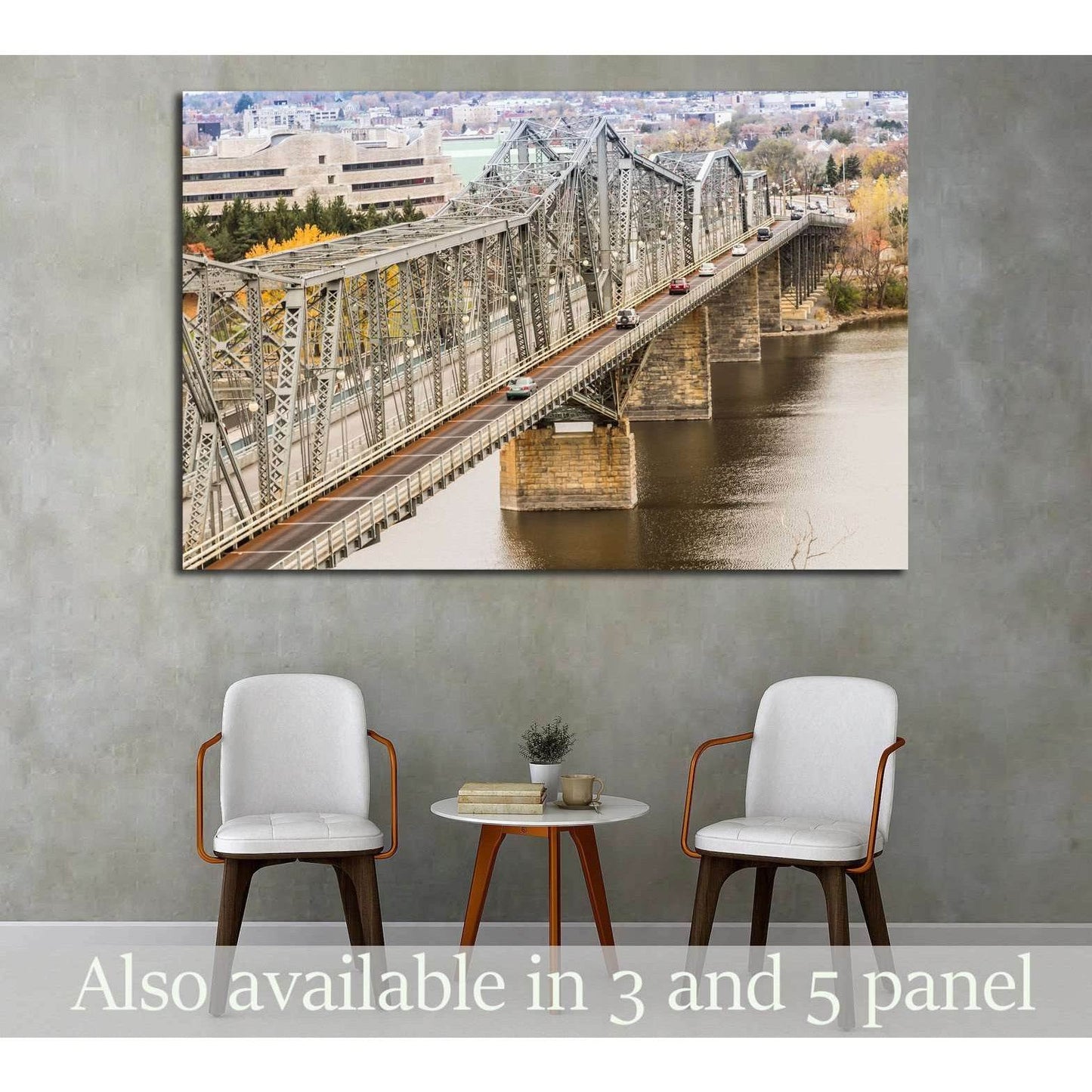 The Royal Alexandra Interprovincial Bridge is a steel truss cantilever bridge spanning the Ottawa River between Ottawa, Ontario and Gatineau, Quebec, Ottawa, Canada №2020 Ready to Hang Canvas PrintCanvas art arrives ready to hang, with hanging accessories